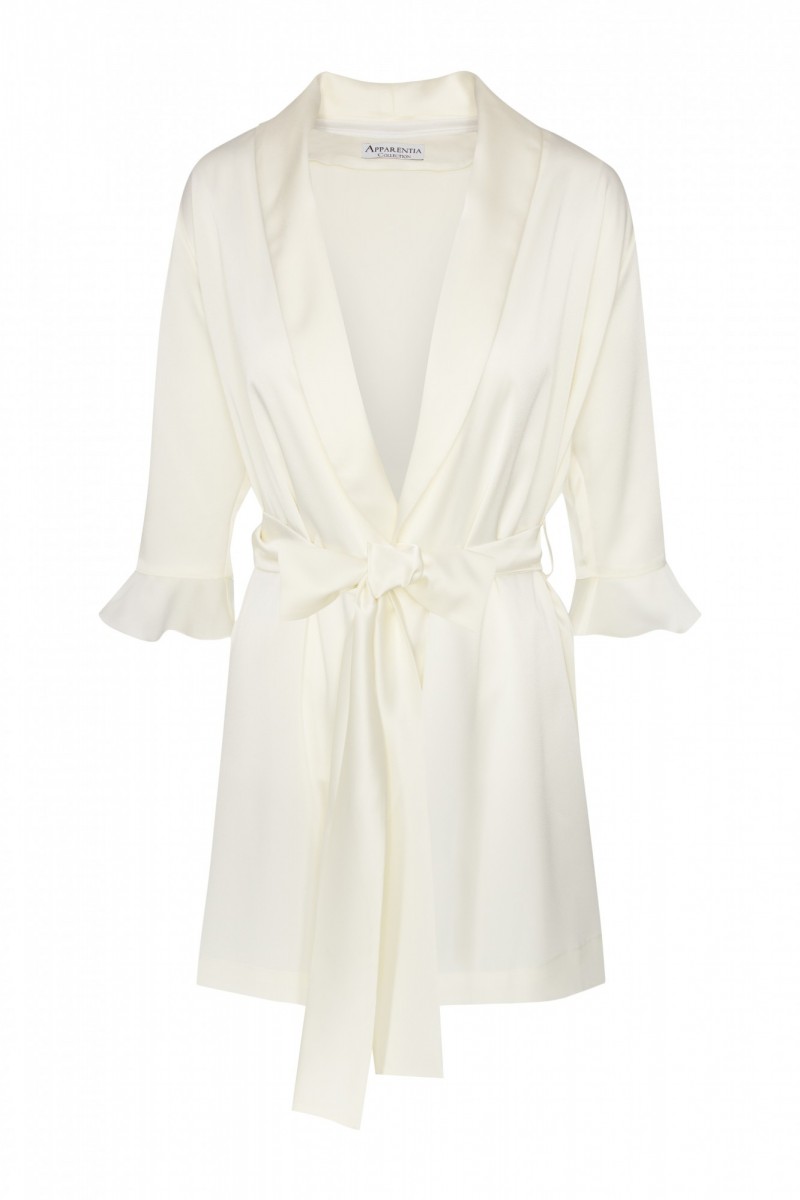 bata blanca corta con volantes en mangas regalo para novias regalos detalle comprar online apparentia