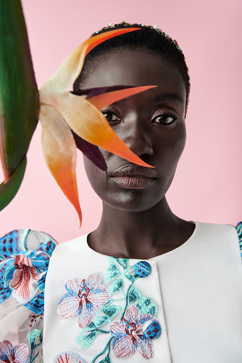 vestido midi bordado flores abotonado con mangas abullonadas para invitadas boda fiesta comunion