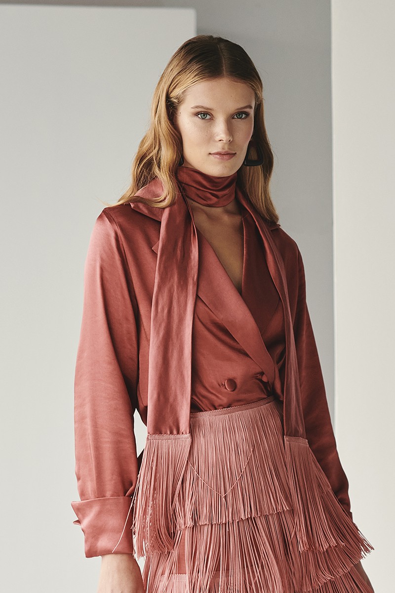 blusa esmoquin saten cobre para invitadas a boda, bautizo, comunion, evento, navidad, nochevieja, fiesta.shoponline, apparentia