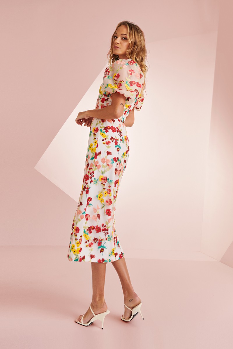 vestido de fiesta con bordados de flores para invitada a boda, bautizo, comunion, fiesta, evento, espalda, spring collection, comprar, dress with flowers