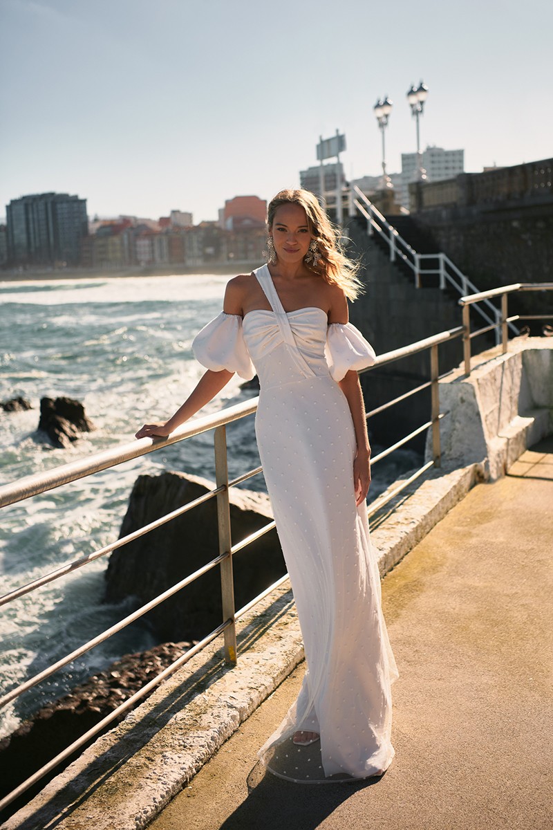 shop online vestido largo blanco para novia civil para novia civil, madre de bautizo o comunion de apparentia