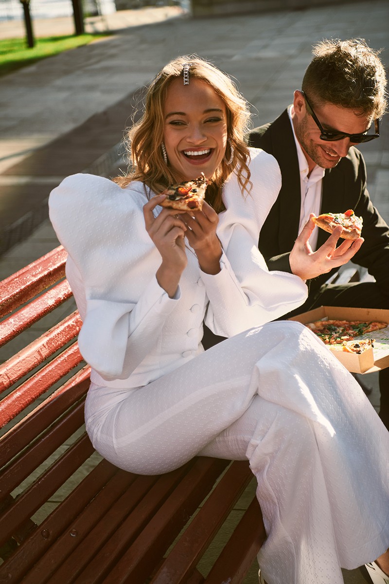 comprar pantalon plumetti blanco para novia civil para novia civil, madre de bautizo o comunion de apparentia, conjunto, pantalon plumetti blanco