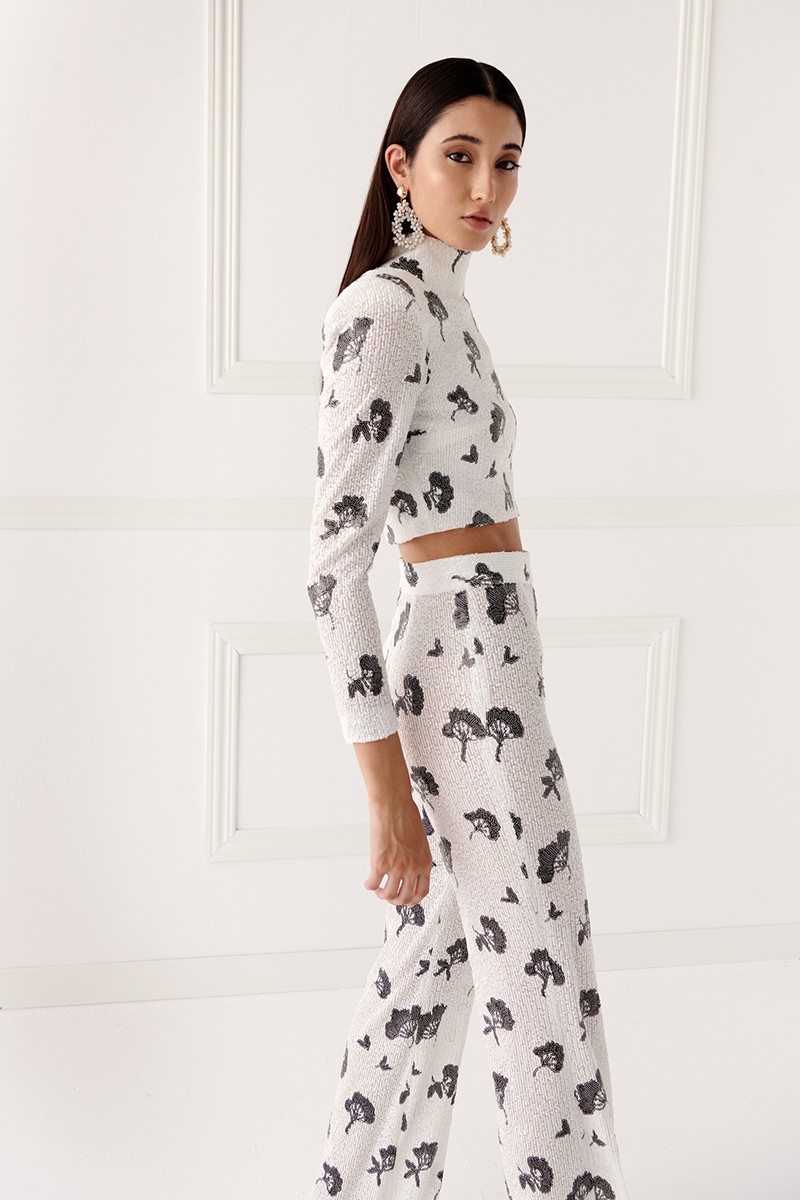 palazzo pailletes blanco, fiesta, evento, boda civil, madre de comunion, bautizo, fondo de armario