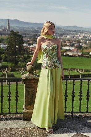 falda pantalon de satén lima para invitada boda, graduación, evento, fiestade verano, shop online, compra online