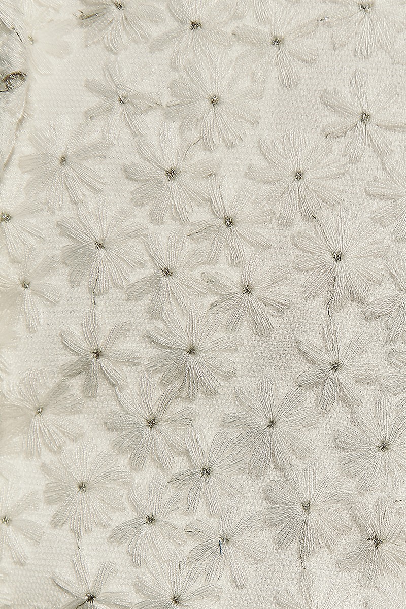 falda recta midi con tul bordado flores blacno y botones forrados para novia civil o boda informal, mama de comunion o bautizo