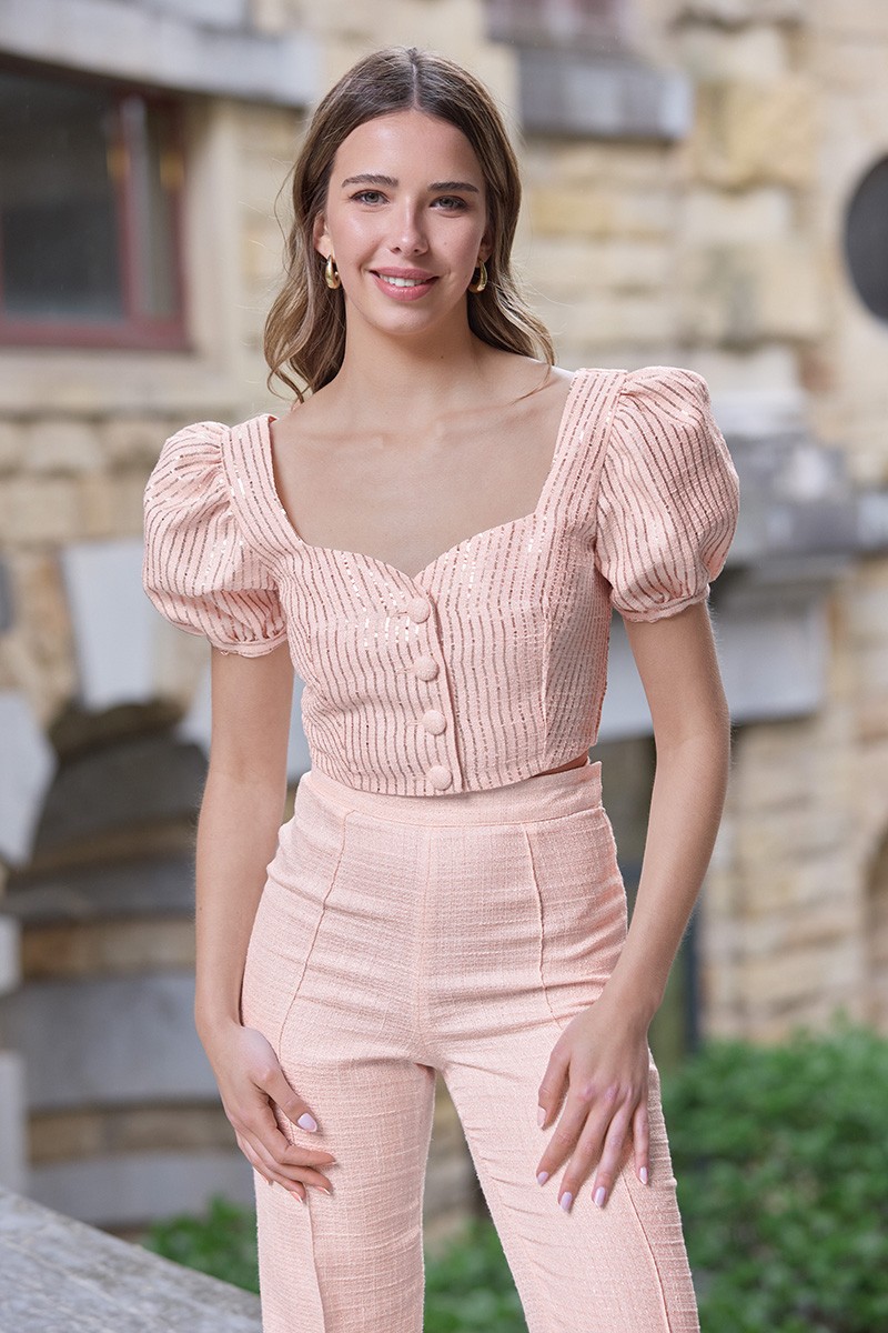 Pantalon chanel rosa, para invitada de boda, mama de comunion, bautizo, shop online, compra online